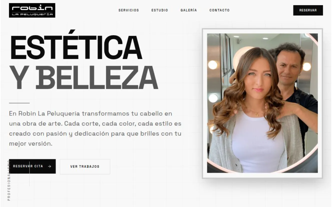 Robin La Peluquería - Proyecto web desarrollado por InZidium