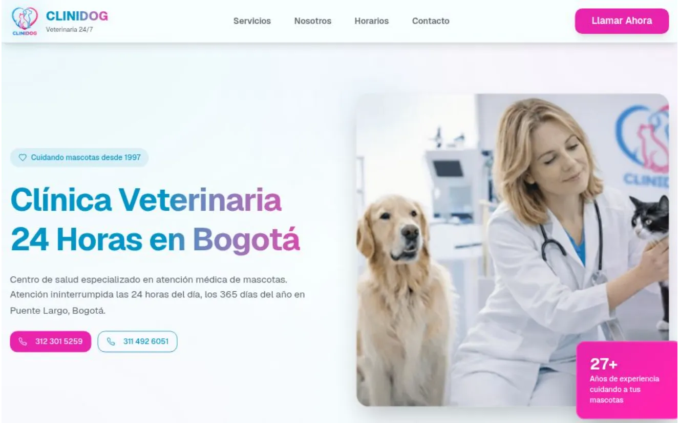 Veterinaria Clinidog - Proyecto web desarrollado por InZidium